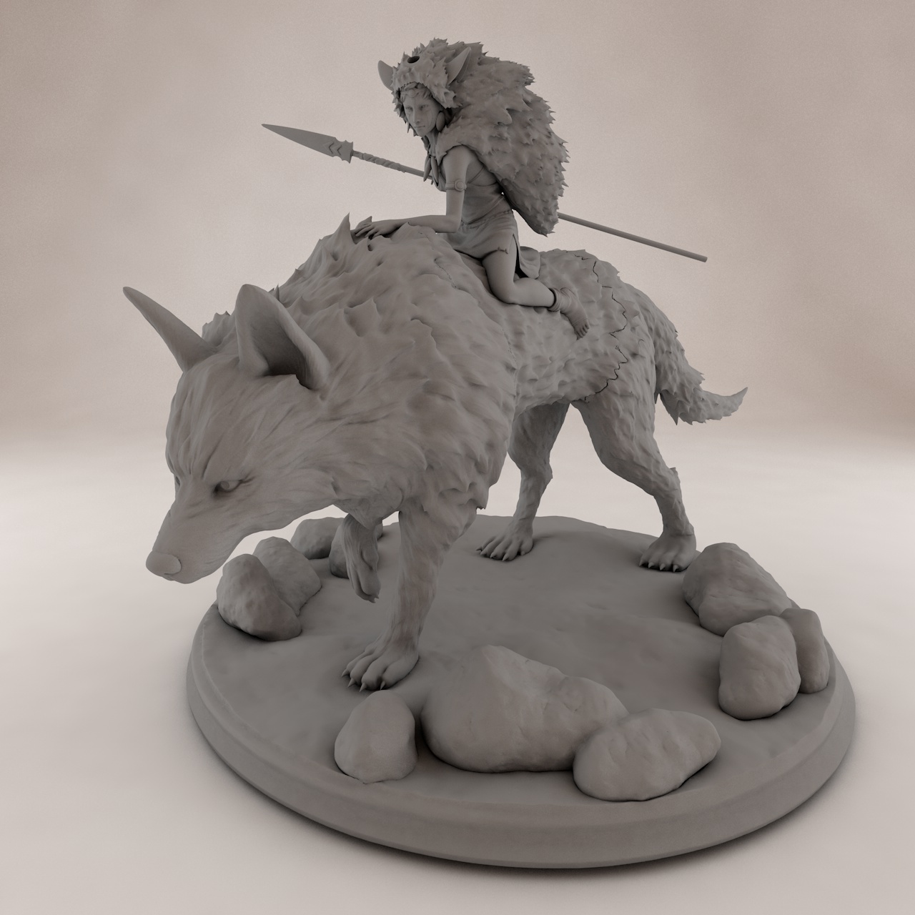 الأميرة Mononoke 3D نموذج الطباعة