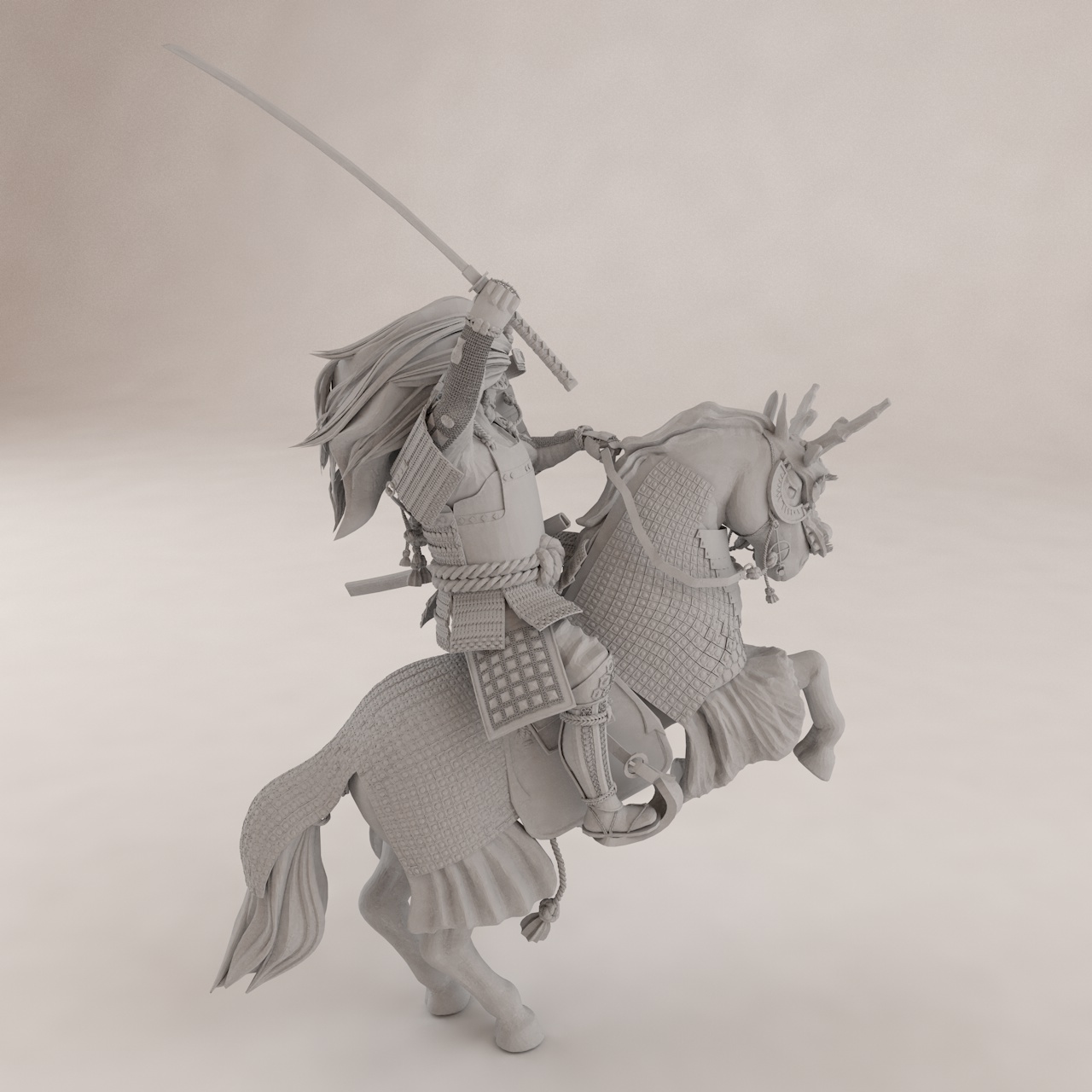Samurai Takedas Hingenpf 3D-afdrukmodel