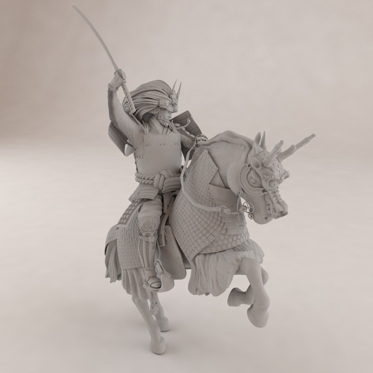 Samurai Takedas Hingenpf 3D-Druckmodell
