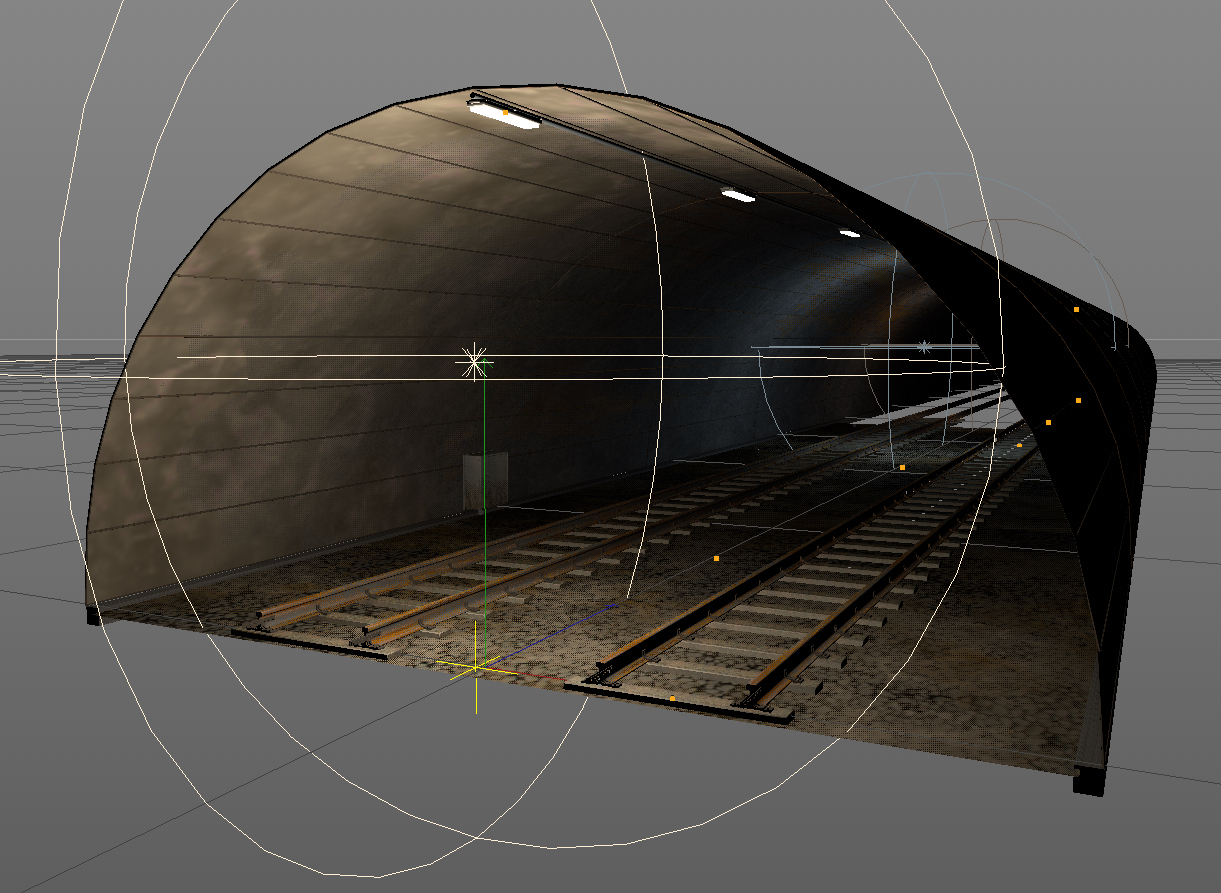 3D модел на влака тунел. llllline