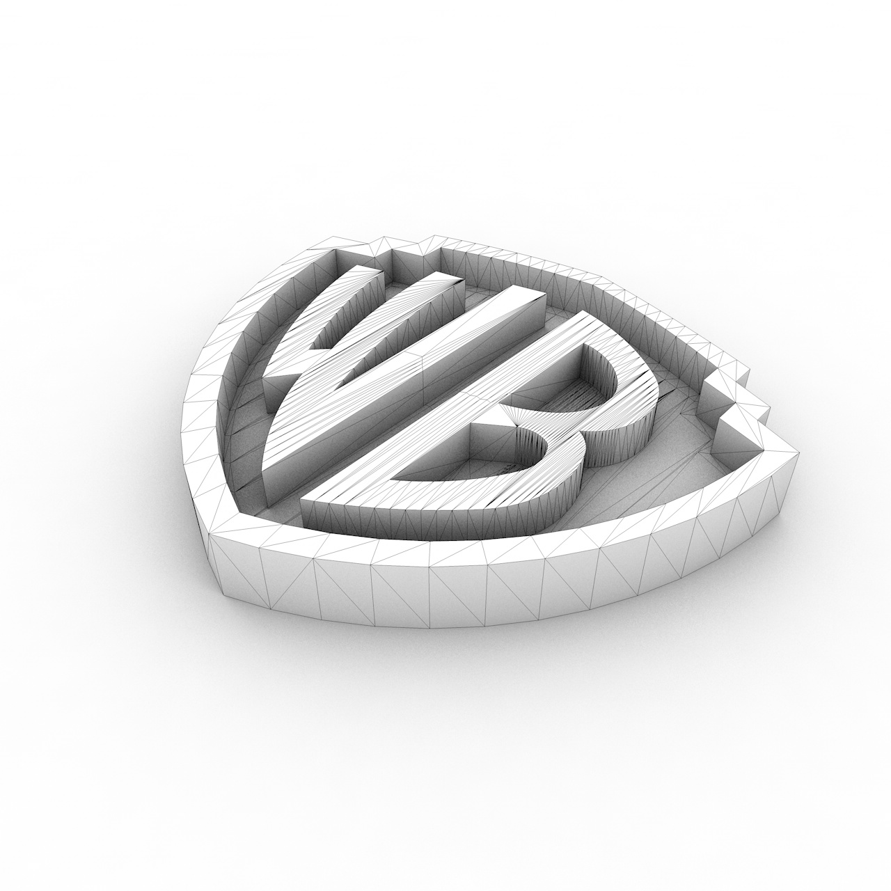 نموذج طباعة شعار وارنر بروس ثلاثي الأبعاد