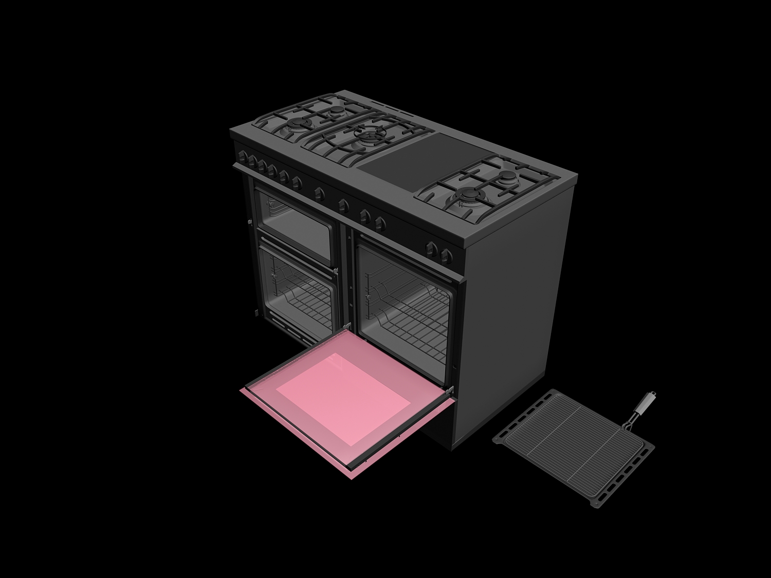 CDA konyhai felszerelés fal kémény dupla üzemanyag kályha 3D modell