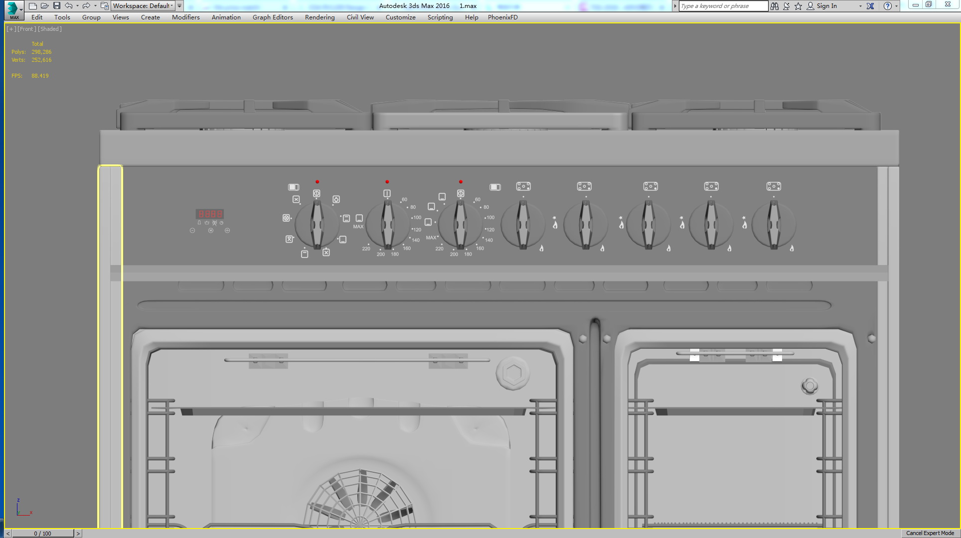 CDA厨具墙烟囱双燃料炉3D模型