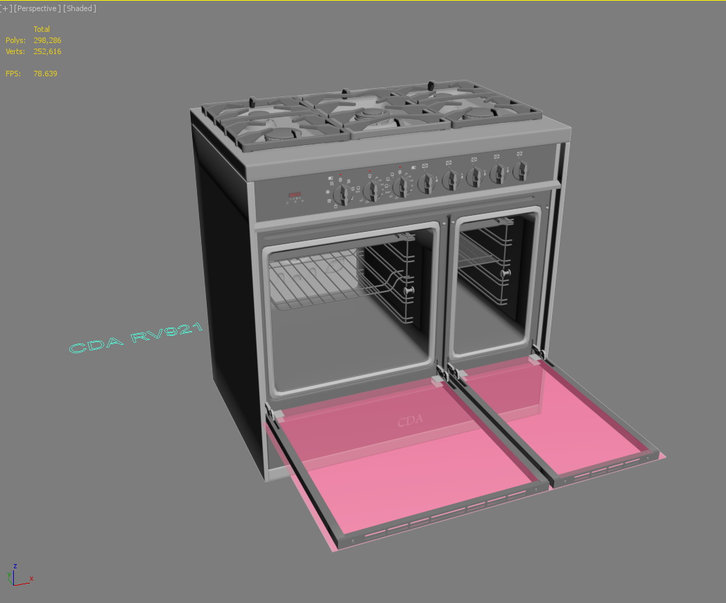 CDA mutfak eşyaları duvar baca çift yakıt sobası 3D modeli