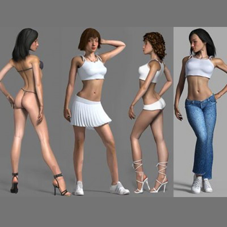 Animazione emotiva di modelli 3d di salto femminile