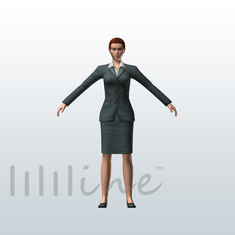İş Kızı Kadın 3D Modeli