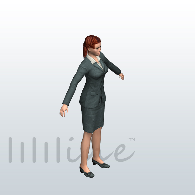 Üzleti lány nő 3D-s modell