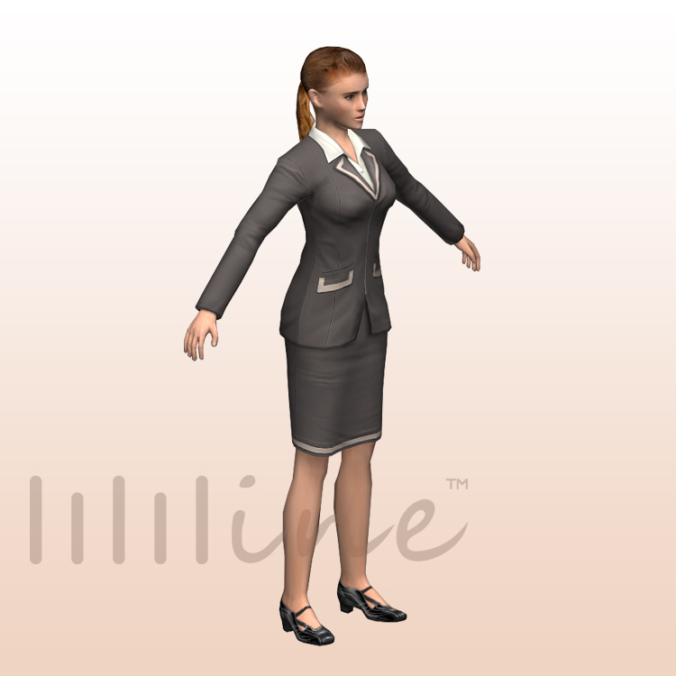 Business Girl Woman 3D Model