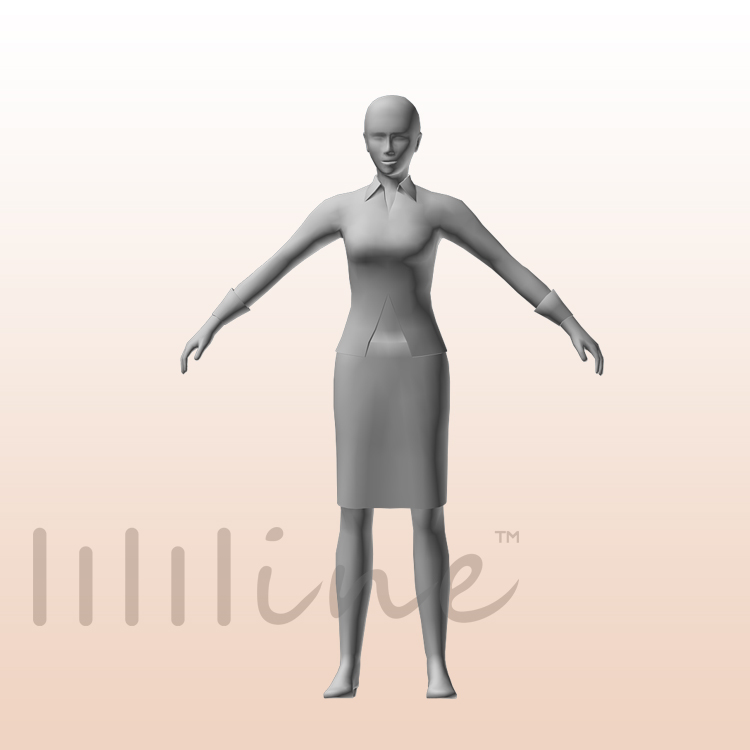 Nő alkalmi 3D-s modell