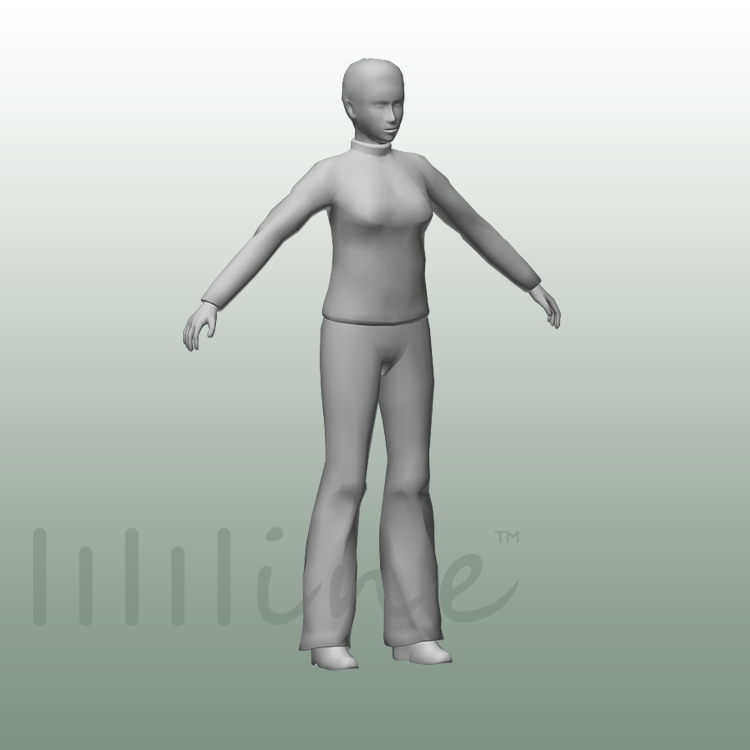 Woman in Casual 3D Model