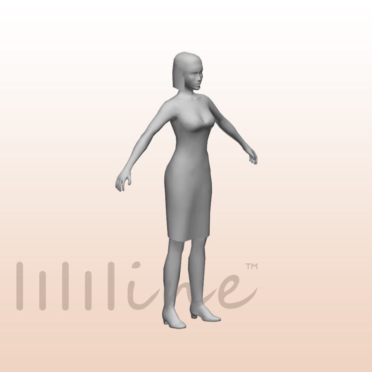 Nő alkalmi 3D-s modell