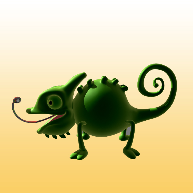 Chameleon Cartoon 3D Model Animal