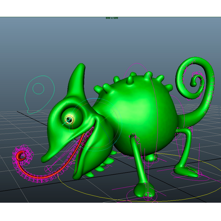 Bukalemun Karikatür 3D Model Hayvan