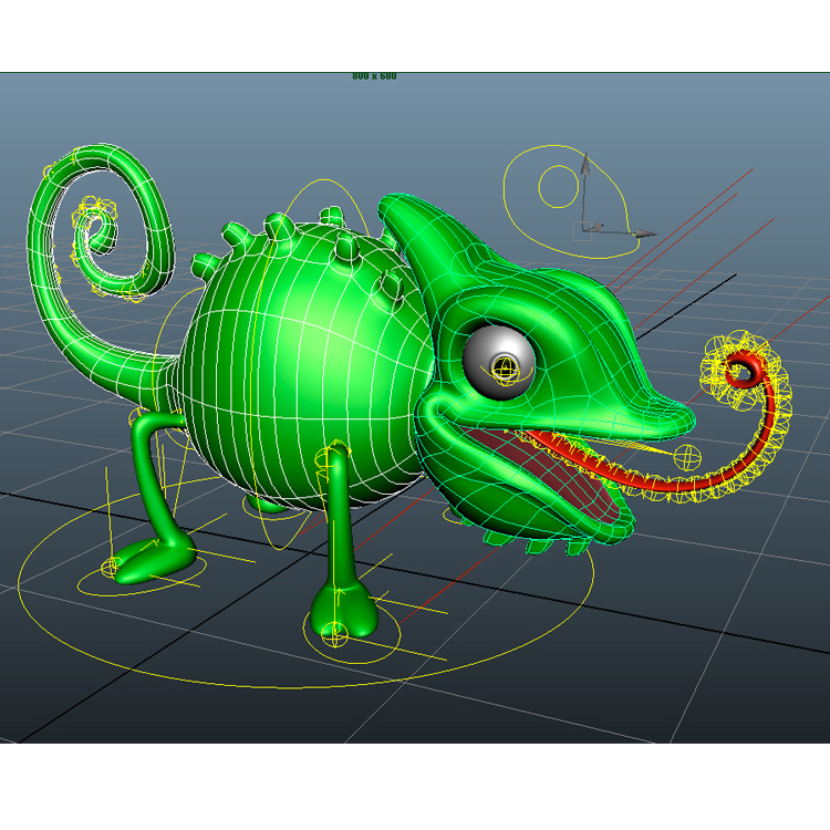 卡通变色龙蜥蜴3D模型动物类-0046