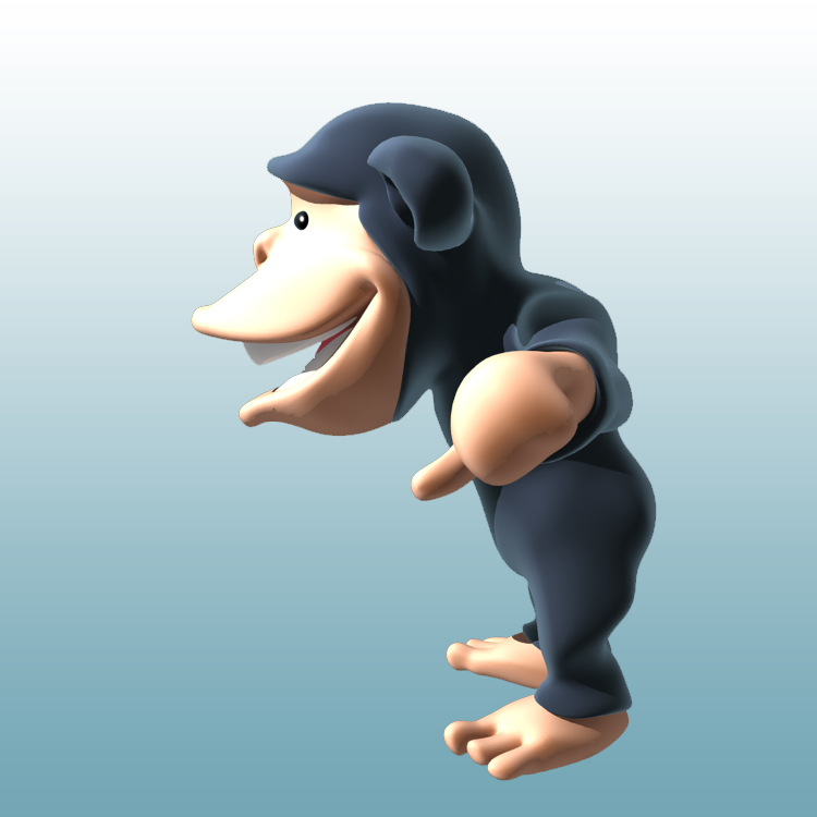 (动物类--0040)3D卡通黑猩猩模型