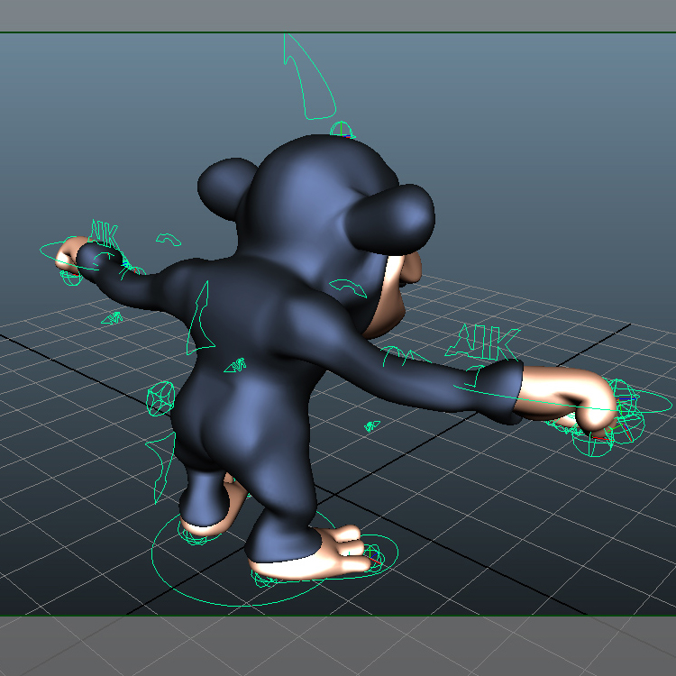 (动物类--0040)3D卡通黑猩猩模型