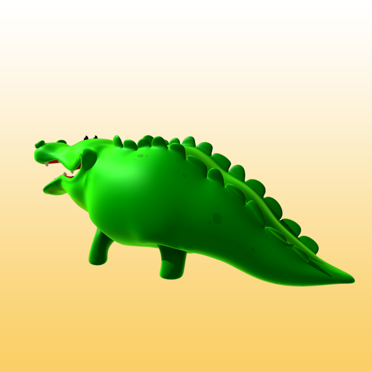 Timsah Karikatür 3D Model Hayvan