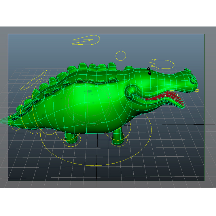 Timsah Karikatür 3D Model Hayvan