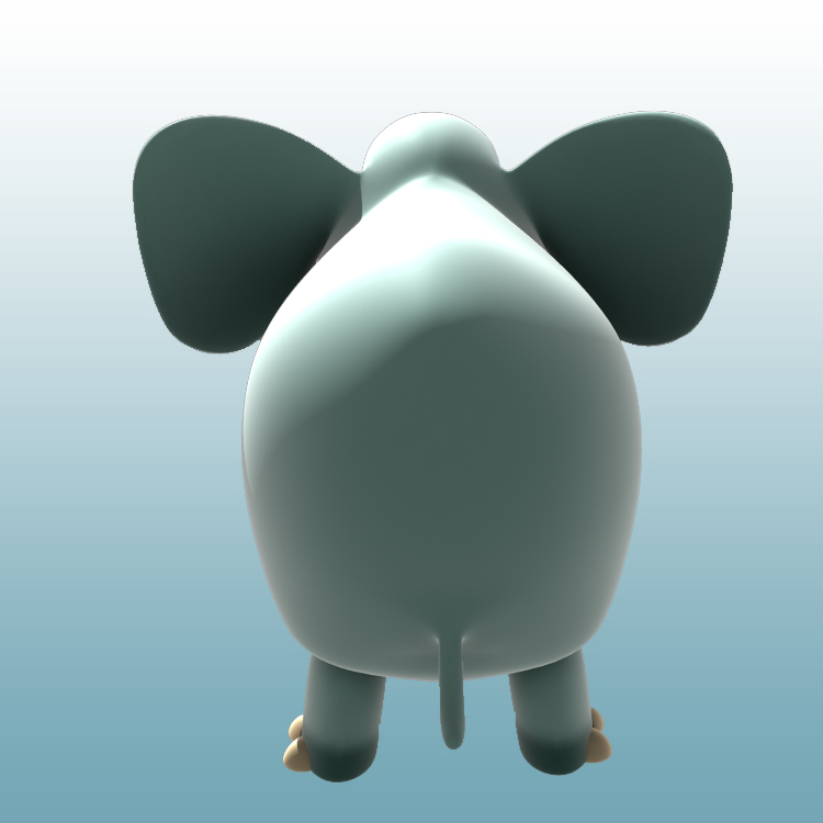 (动物类--0036)3D卡通小象模型