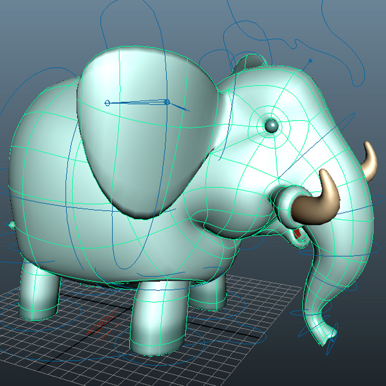 Cartoon Elephant 3D Model Animals - 0036