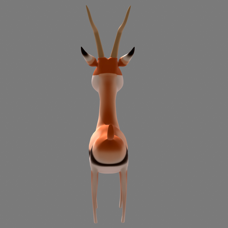 Cartoon Gazelle Modello 3D Animali - 0030