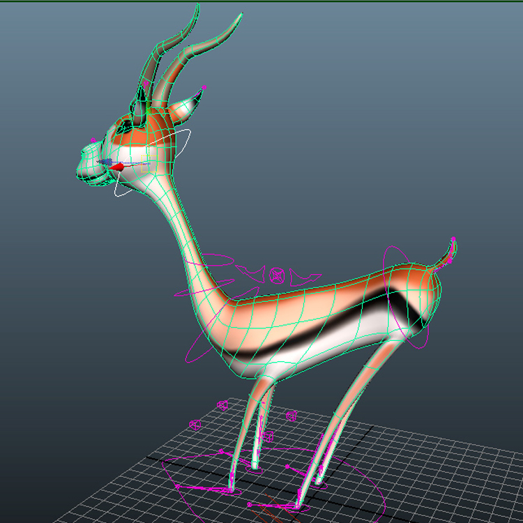 Çizgi Film Gazelle 3D Model Hayvanlar - 0030