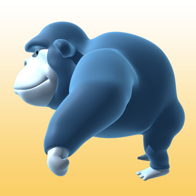  (动物类--0039)3D卡通大猩猩模型