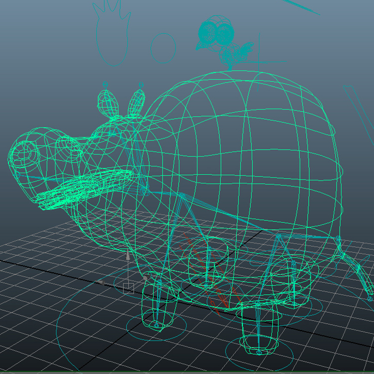 (动物类--0033)3D卡通小河马模型
