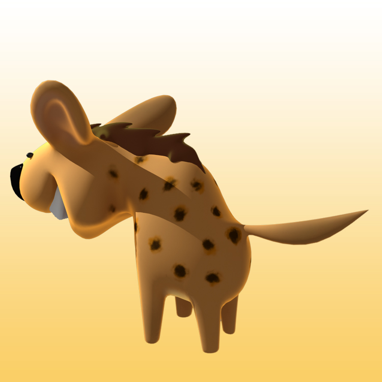 کارتون Hyena 3D Model Animal 0044