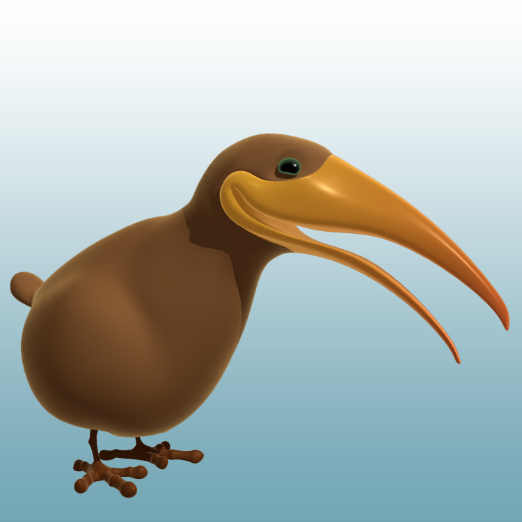 Kiwi Cartoon 3D Model Animal 0050