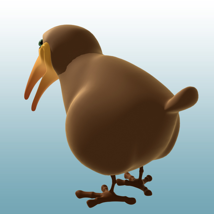 Kiwi Cartoon 3D Model Hayvan