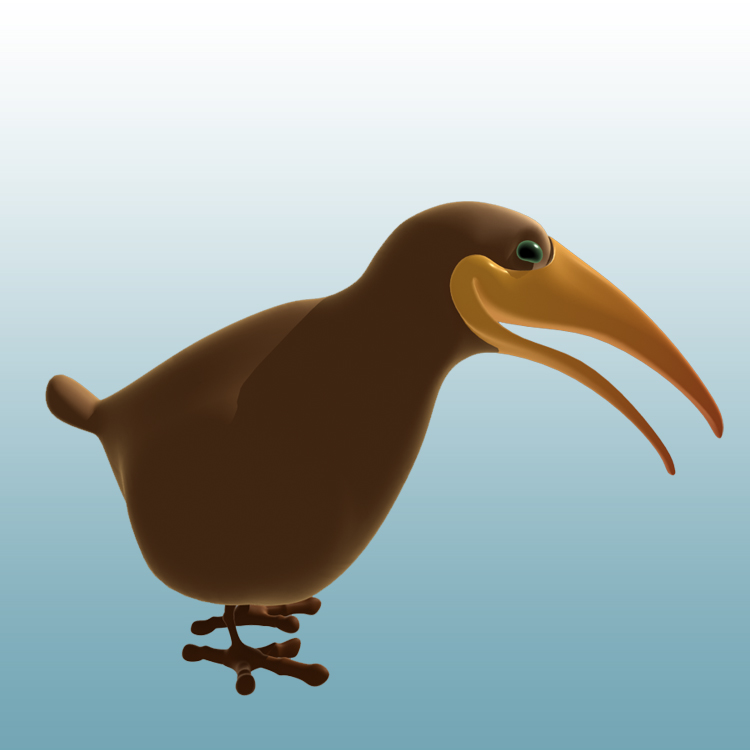 卡通几维鸟3D模型动物类-0050