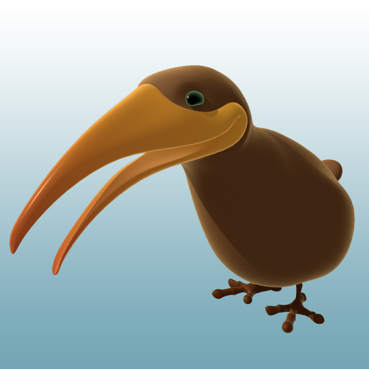 Kiwi Cartoon 3D Model Hayvan