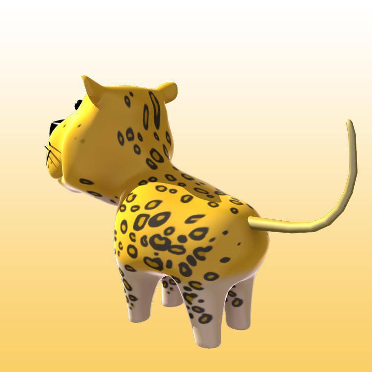 (动物类--0038)3D卡通黑豹模型
