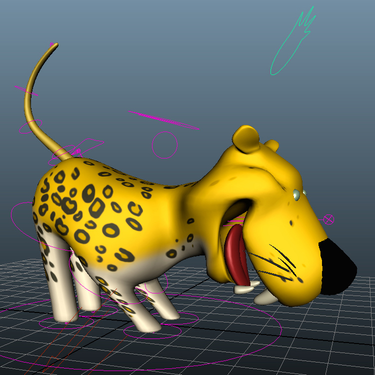 Cartoon Panther Modello 3D Animali - 0038