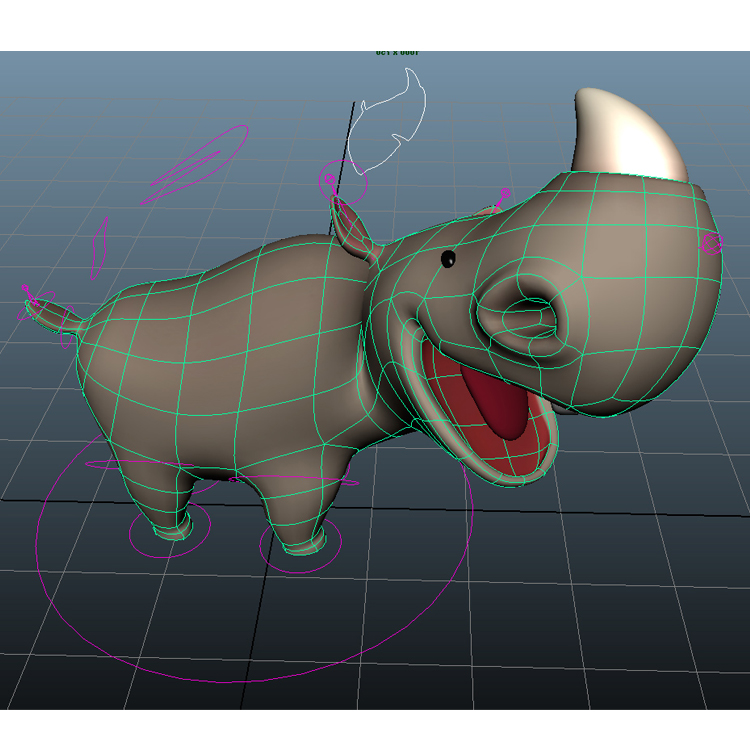Cartoon Rhino Modello 3D (Animali - 0030)