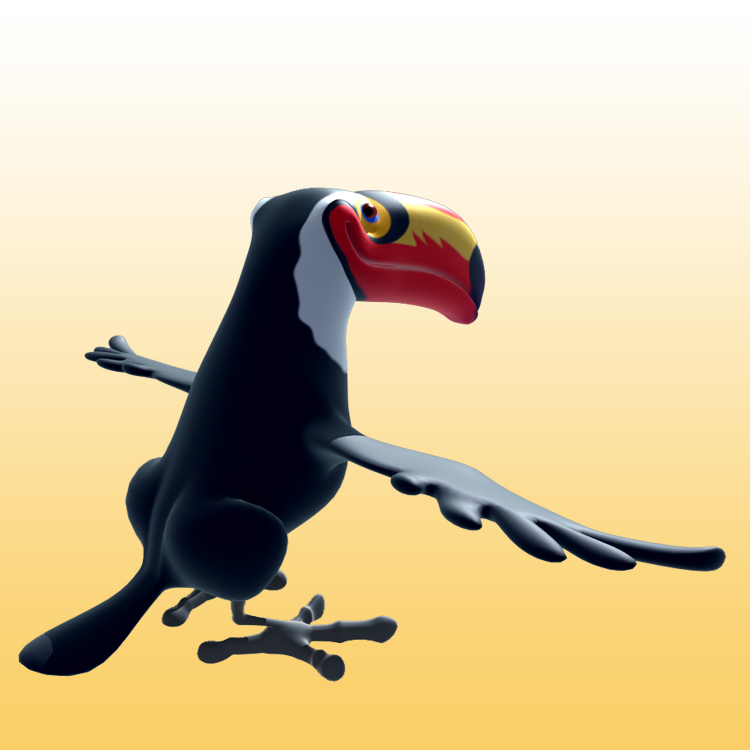 Tucano Cartoon 3D Model Animal