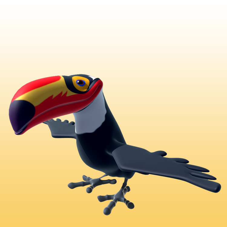 卡通巨嘴鸟3D模型动物类-0052