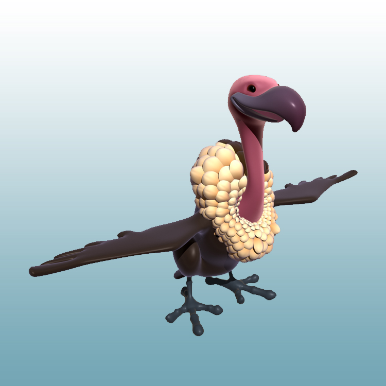 Vulture Cartoon 3D Model Animal