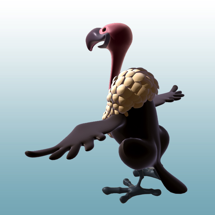 卡通小秃鹫3D模型动物类-0051