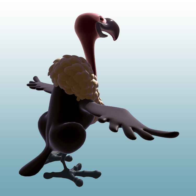 Akbaba Karikatür 3D Model Hayvan