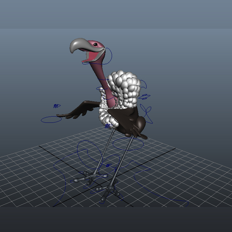 Vulture Cartoon 3D Model Animal