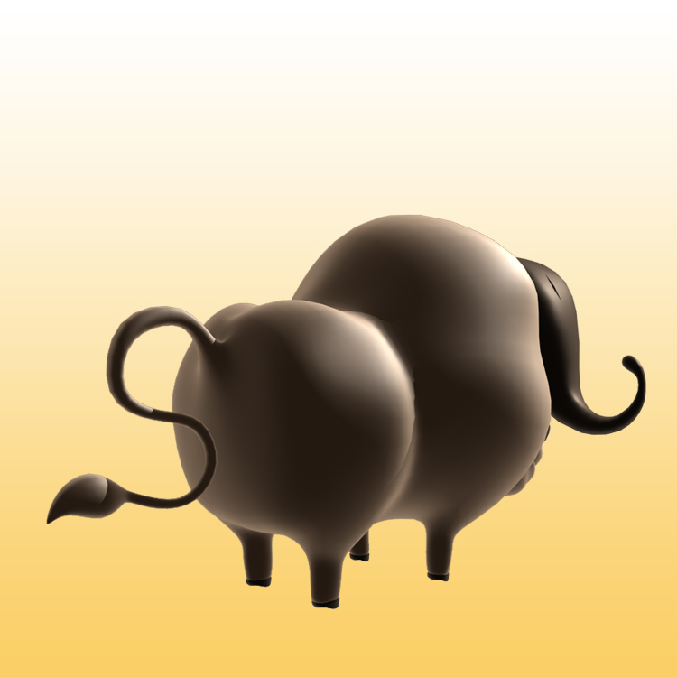 卡通牦牛3D模型带绑定带动作(动物类--0035)