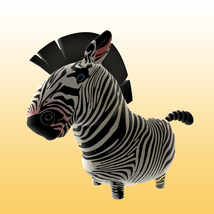 Cartoon Zebra 3D Model Animals - 0031