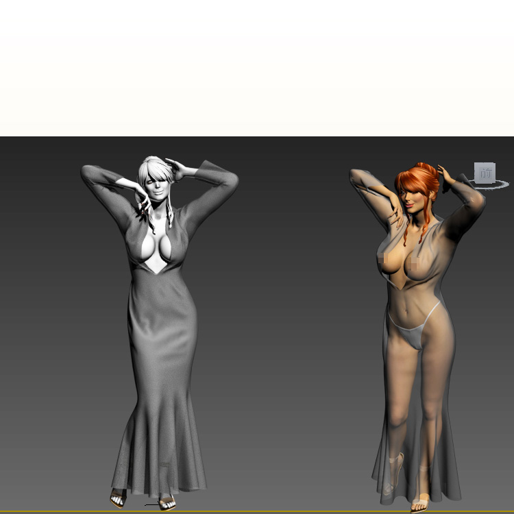 Sexy heißes Mädchen 3D-Modell