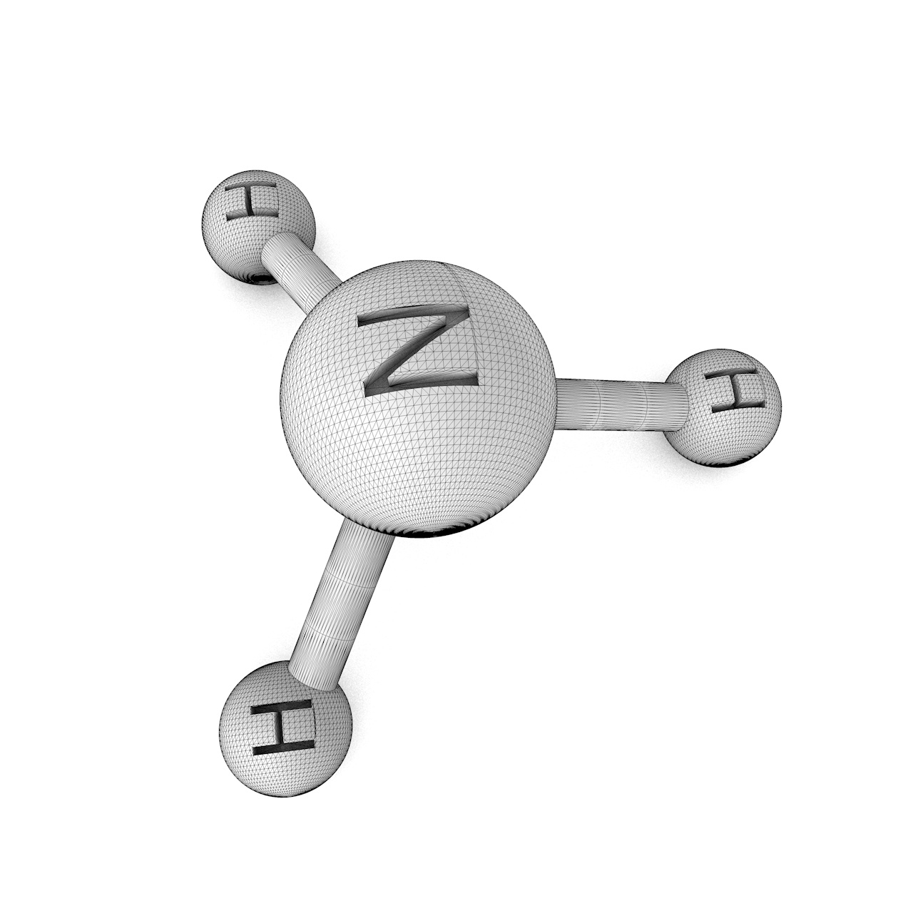 NH3 Ammonia molecule 3d print model