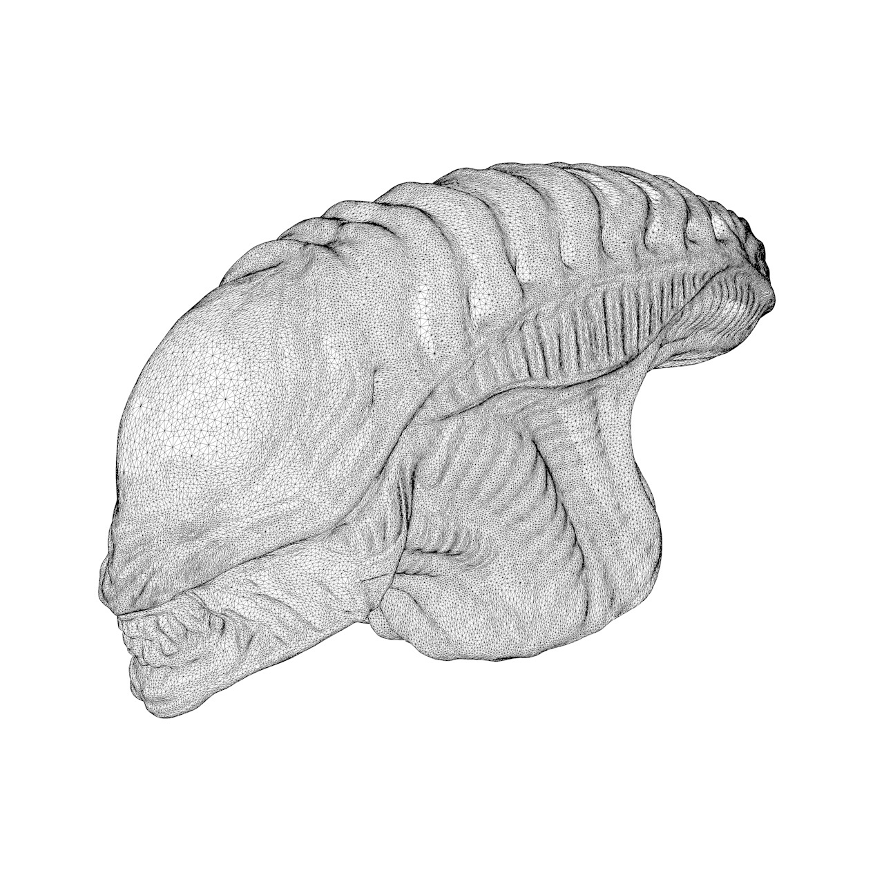Alien sculpt 3d print model