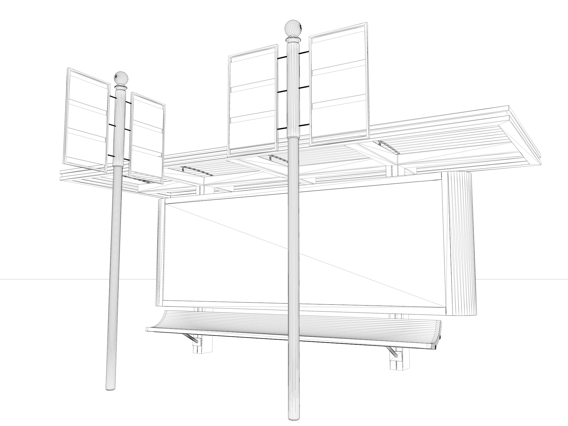 Bus stop station 3d model