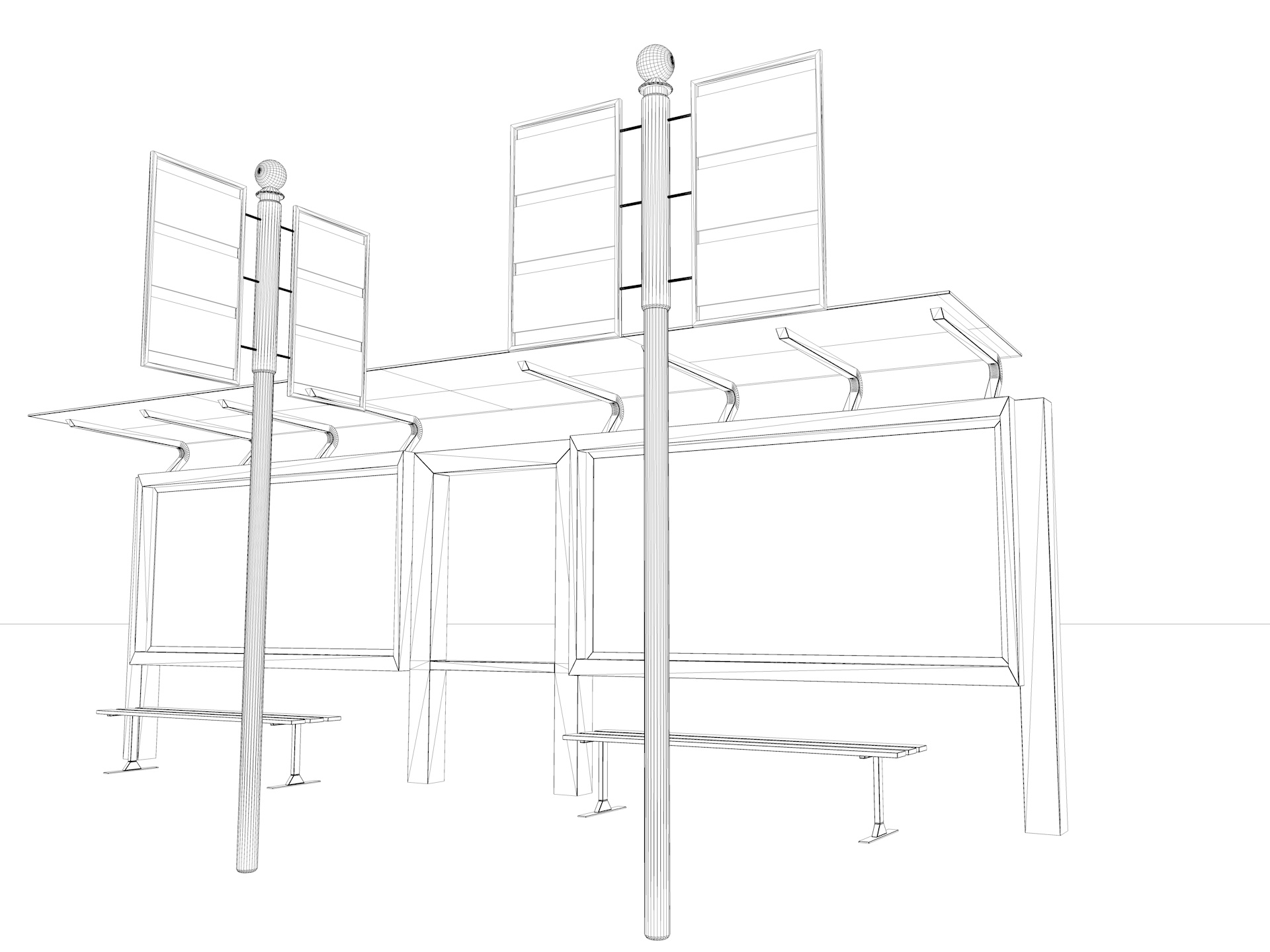 Estación de parada de autobús modelo 3d