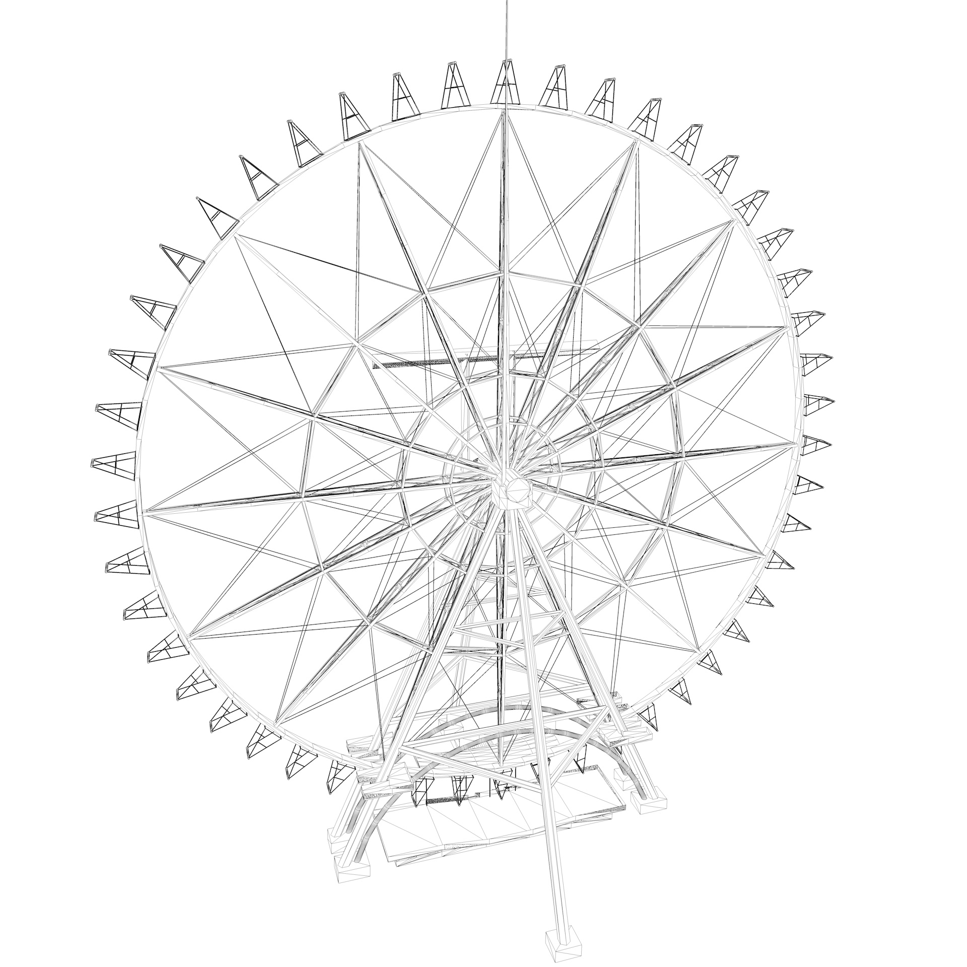 Cartoon ferris wheel 3d model